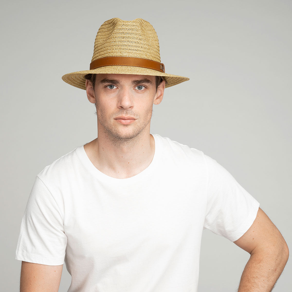 Foley Fedora - Lightweight Paper Straw Hat with Leather Band - Bailey Western