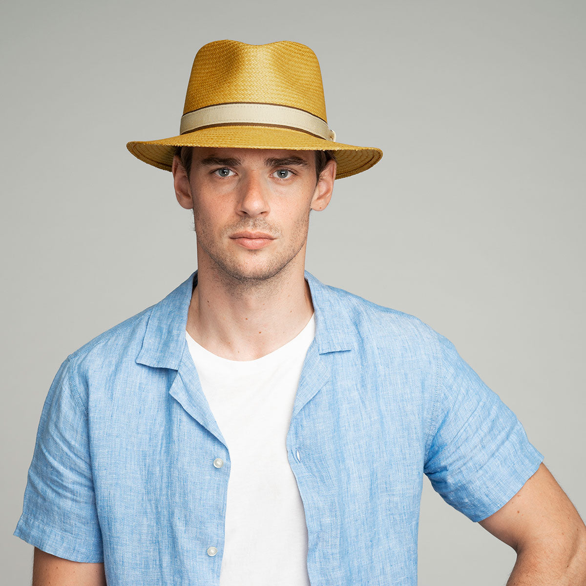 Brooks Panama Fedora - Genuine Ecuador Toquilla Straw Hat - Bailey Western